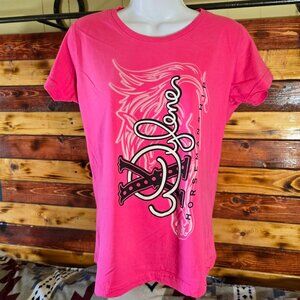 MD LAT Women's Extreme Wylene Horsemanship Suck It Up Sista Pink & Black tee